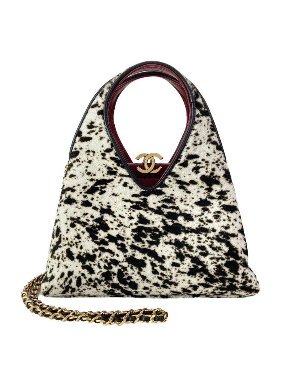 Chanel Shoulder Bag Small Shopping White Black